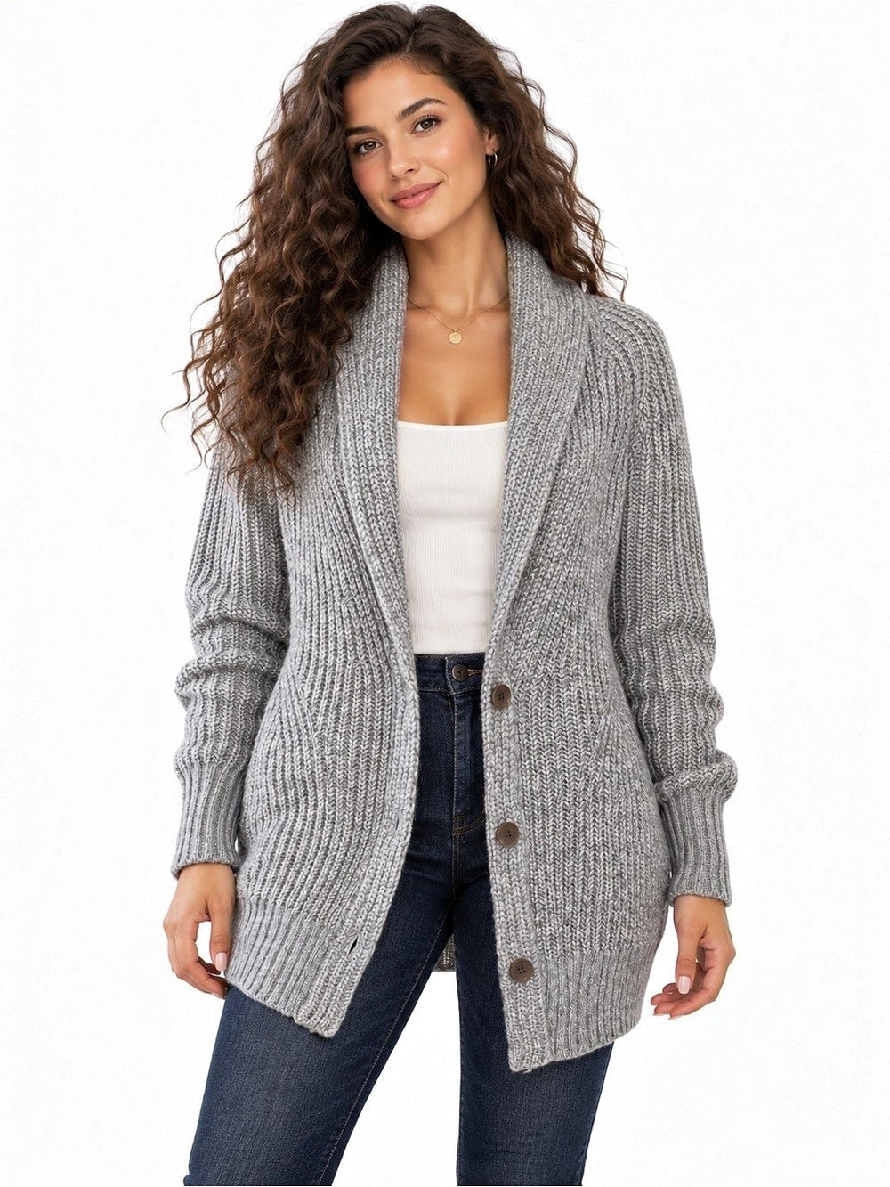 Banana Republic Gray Italian Ribbed Knit Oversized Cardigan Size S